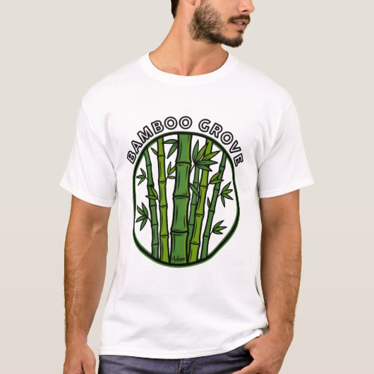 竹林の植物グリーンアート Tシャツ (正面)