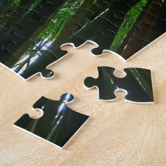 竹林の緑の葉の写真ジグソーパズル ジグソーパズル (側面)