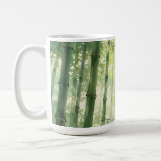 竹林の静謐な霧の輝き コーヒーマグカップ (左)