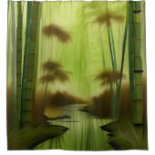 竹林伝統的中国の絵画の シャワーカーテン (正面)