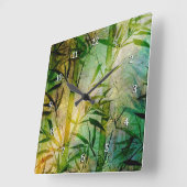 竹林 スクエア壁時計 (傾斜)