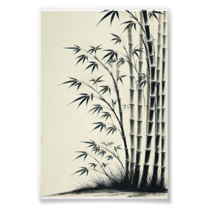 竹林 水墨画 - bamboo フォトプリント