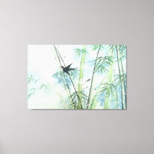 竹林 – 緑 キャンバスプリント (正面)