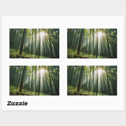 竹林 長方形シール (シート)