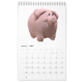 竹枠中国の豚2019年ぬり絵本 カレンダー (1月 2027)