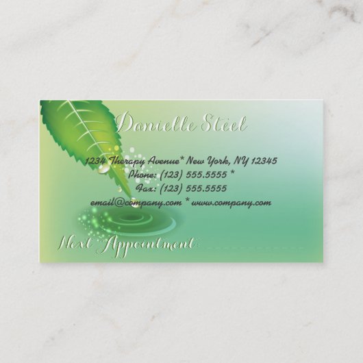 竹池禅セラピスト名刺 予約カード (裏面)