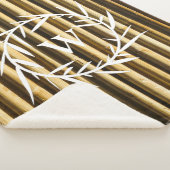 竹素朴モノグラム縦線パターンシェアー シェルパブランケット (3/4)