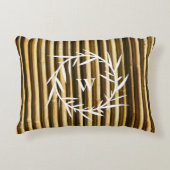 竹素朴モノグラム縦線パターン アクセントクッション (正面)