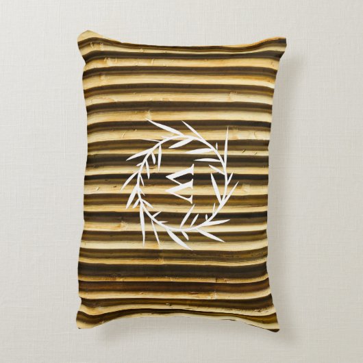 竹素朴モノグラム縦線パターン アクセントクッション (裏面(縦))