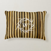 竹素朴モノグラム縦線パターン アクセントクッション (裏面)