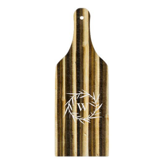 竹素朴モノグラム縦線パターン カッティングボード (正面)