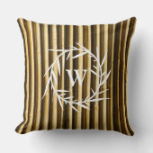 竹素朴モノグラム縦線パターン クッション (正面)