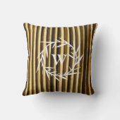 竹素朴モノグラム縦線パターン クッション (裏面)