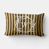 竹素朴モノグラム縦線パターン ランバークッション (裏面)