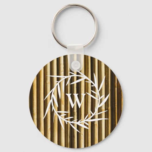 竹素朴モノグラム縦線 キーホルダー (正面)