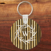 竹素朴モノグラム縦線 キーホルダー (正面)