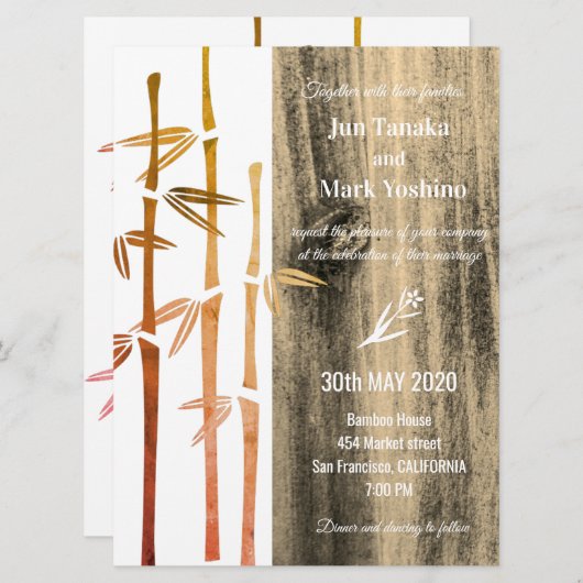 竹結婚の 招待状 (正面/裏面)
