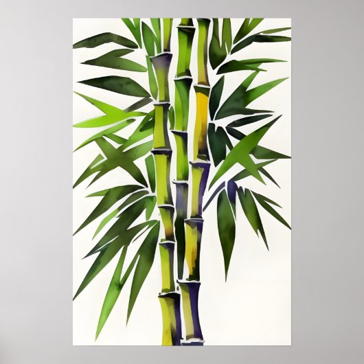 竹絵を描の水色 ポスター (正面)