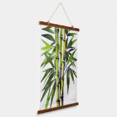 竹絵を描の水色 吊り下げ型タペストリー (傾斜あり)