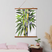 竹絵を描の水色 吊り下げ型タペストリー (寝室)