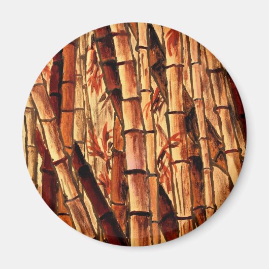 竹絵を描東洋美術 マグネット (正面)