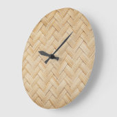 竹織抽象芸術テクスチャ背景。 ラージ壁時計 (傾斜)