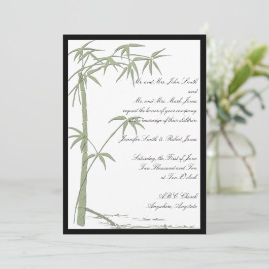 竹美しい結婚式招待状 招待状 (スタンド正面)