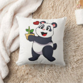 竹花付きパンダ クッション (ブランケット)