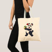 竹花付きパンダ トートバッグ (正面(商品))