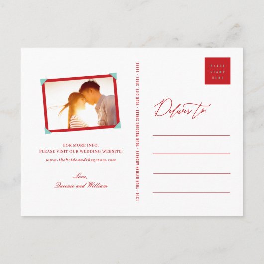 竹葉の幸せ写真デートを保存 案内ポストカード (裏面)