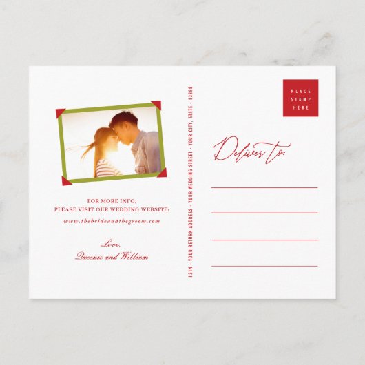 竹葉の幸せ写真デートを保存 案内ポストカード (裏面)