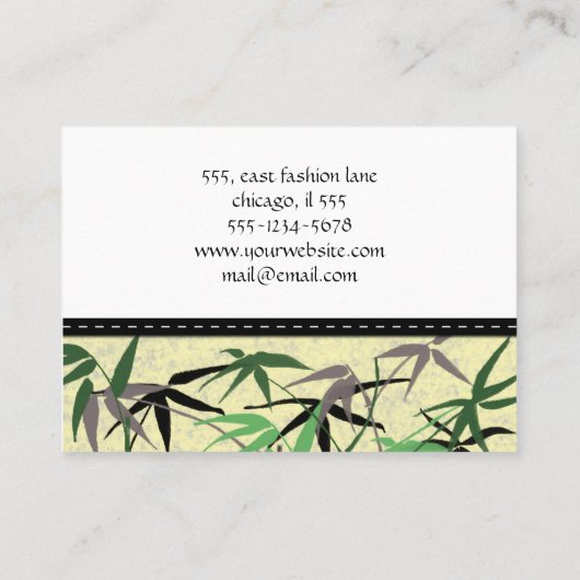 竹葉の花，芽，花屋 名刺 (裏面)