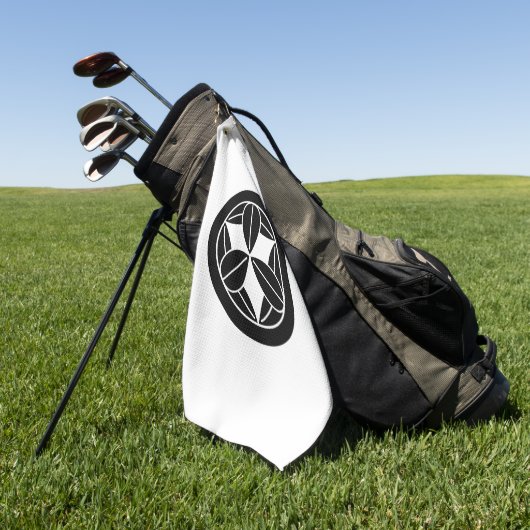 竹葉九輪 ゴルフタオル (グリーン)