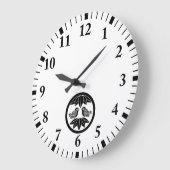 竹葉10本と向かいスパーズ時計 ラージ壁時計 (傾斜)