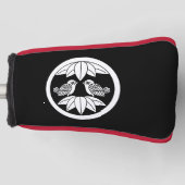 竹葉10本と向かい雀 ゴルフヘッドカバー (正面)