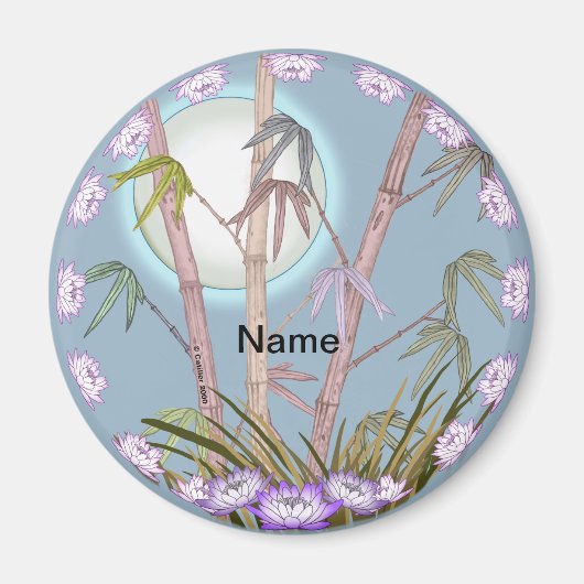 竹蓮の月磁石 マグネット (正面)