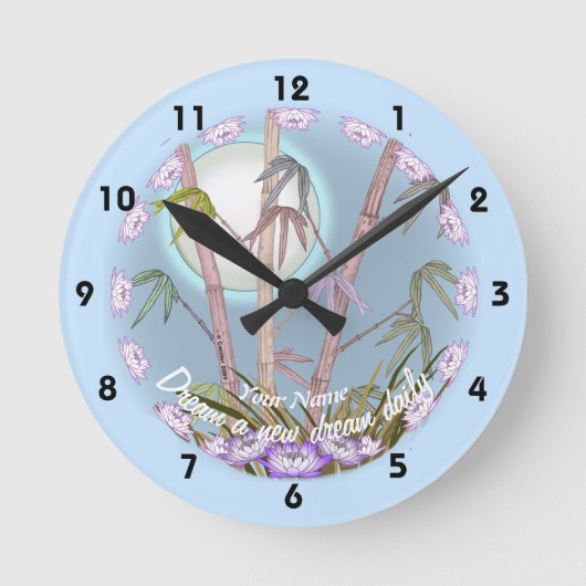 竹蓮の月 ラウンド壁時計 (正面)