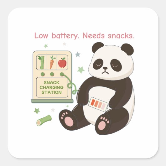 竹製スナックで充電 スクエアシール (正面)