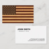 竹製 ヴィンテージ アメリカ合衆国 国旗 名刺 (正面/裏面)