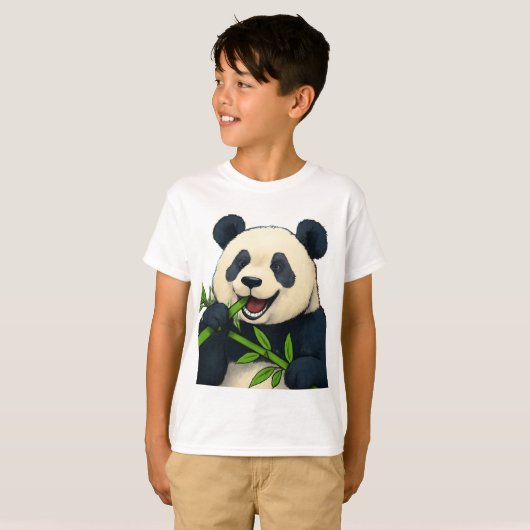 竹食べ竹 – Panda Art Tシャツ (正面フル)