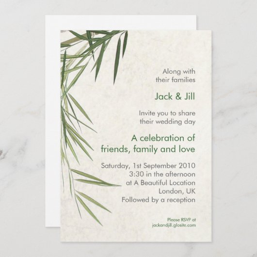 竹5 x 7 招待状 (正面/裏面)