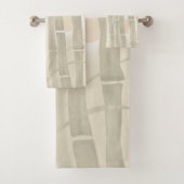 竹，ベージュの背景 バスタオルセット (インサイチュ)