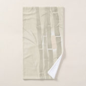 竹，ベージュの背景 バスタオルセット (ハンドタオル)