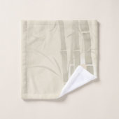 竹，ベージュの背景 バスタオルセット (ウォッシュタオル)