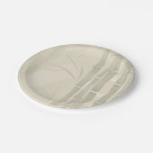 竹，ベージュの背景 ペーパープレート (アングル)