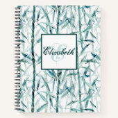 竹，モノグラムパーソナライズされた, ノートブック (正面)
