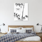 竹 – 中国のスタイル – 枠なし キャンバスプリント (インサイチュ (寝室))