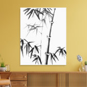竹 – 中国のスタイル – 枠なし キャンバスプリント (インサイチュ (リビング))