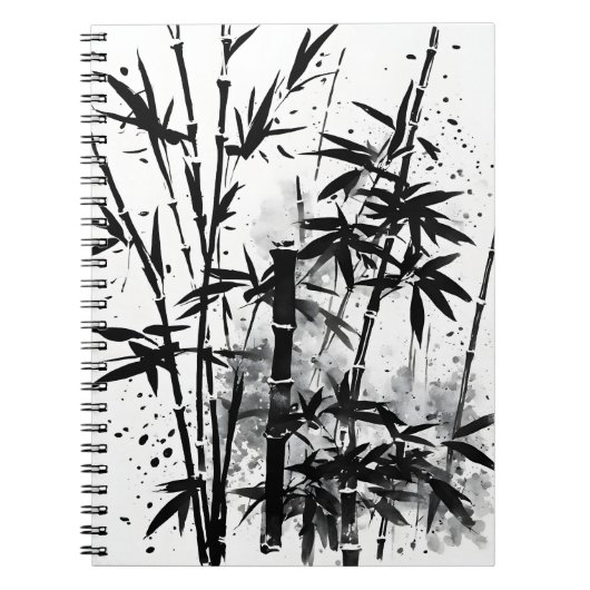 竹 - 水彩花 ノートブック (正面)