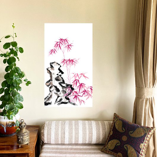 竹 – 赤 キャンバスプリント